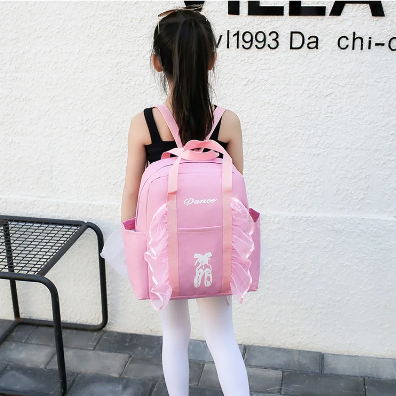 Girls Princess Dance Lace Backpacks 2022 New Style Children Sweet Fashion Dance Backpack Kids Latin Ballet Bags All-match Hot