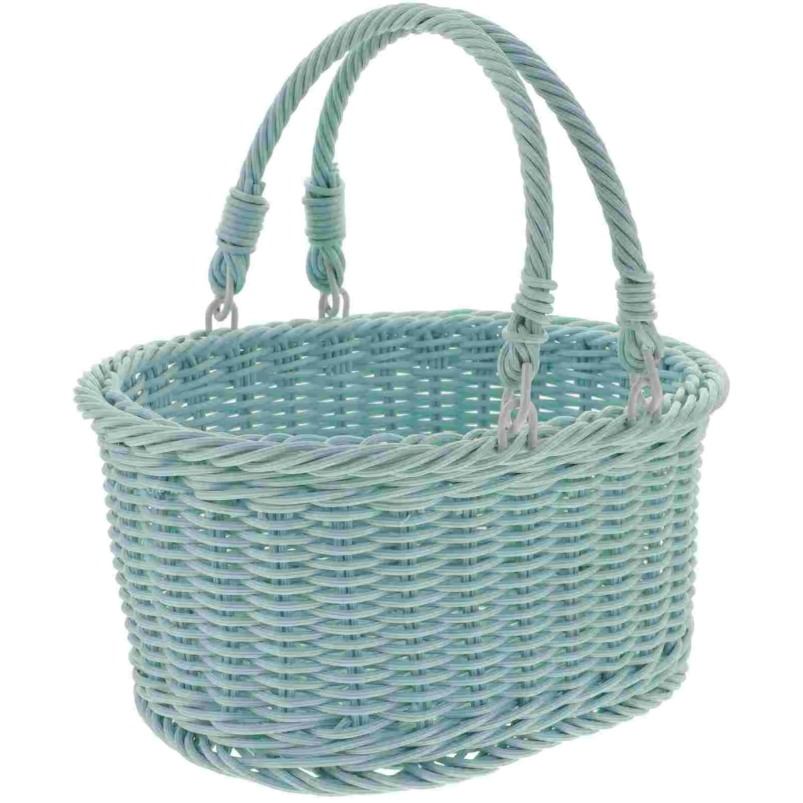 

Picnic Basket Flower Storage Snacks Serving Woven Fruits Vegetables Handle Dessert Outdoor