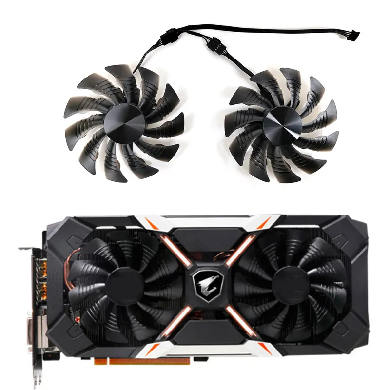 

New 95MM 4PIN T129215BU Cooling Fan GeForce GTX 1060 GPU FAN For GIGABYTE RX580 XTR GTX1060 Xtreme Cards As Replacement