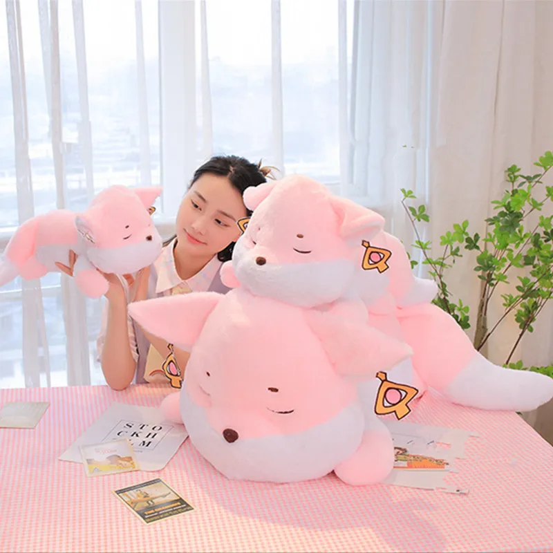 30-60cm Genshin Impact Yae Miko Foxes Plush Toy Soft Lovely Stuffed Anime Furry Pink Fox Plushies Pillow Cosplay Props Gifts