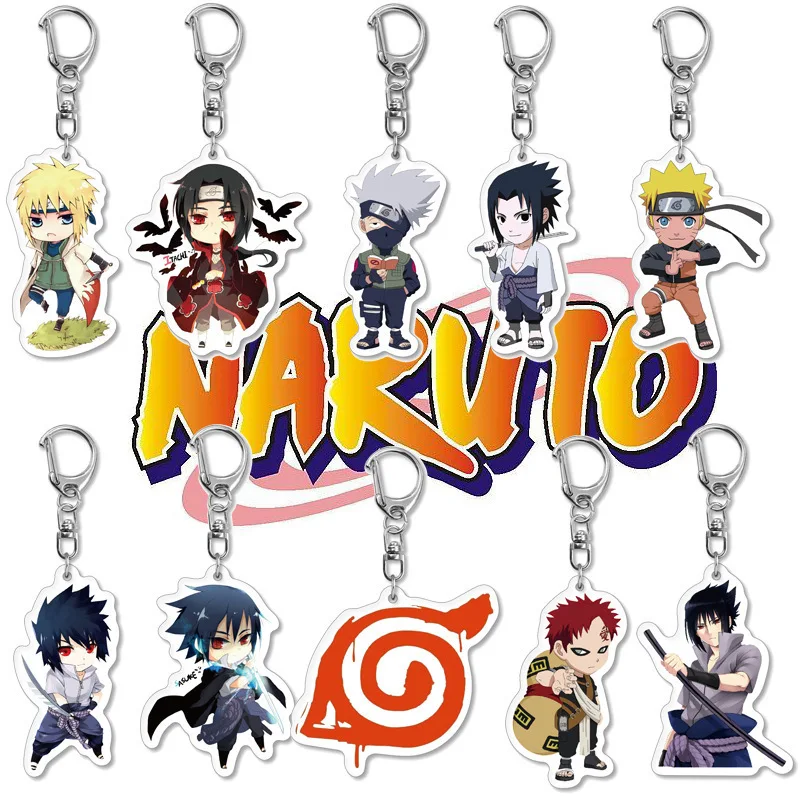

Cartoon Japan Anime Naruto Keychain Acrylic Double Sided Transparent Key Chain Ring Keyring Bag Accessories Jewelry Gift