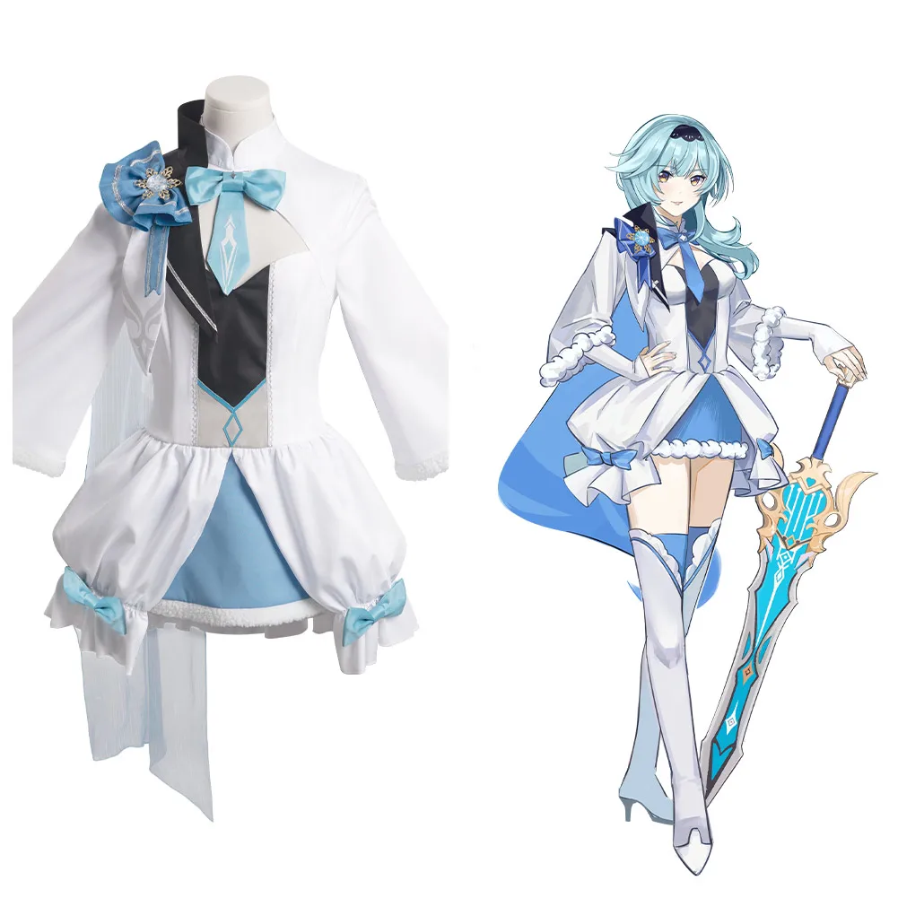 

Genshin Impact Eula Cosplay Costume Dress Outfits Halloween Carnival Suit