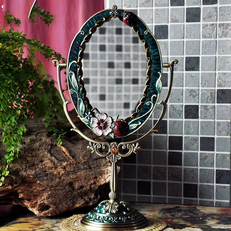 

Desktop Decorative Mirrors Retro Gothic Irregular Cosmetic Mirror Handicraft Macrame Dekoracyjne Lustra Home Decorations CY50DM