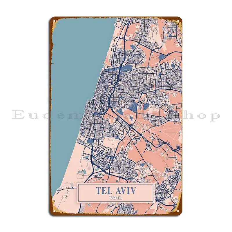 

Яркая городская карта телава, металлическая фотография, дизайнерский дизайн клуба, настенный фотопостер