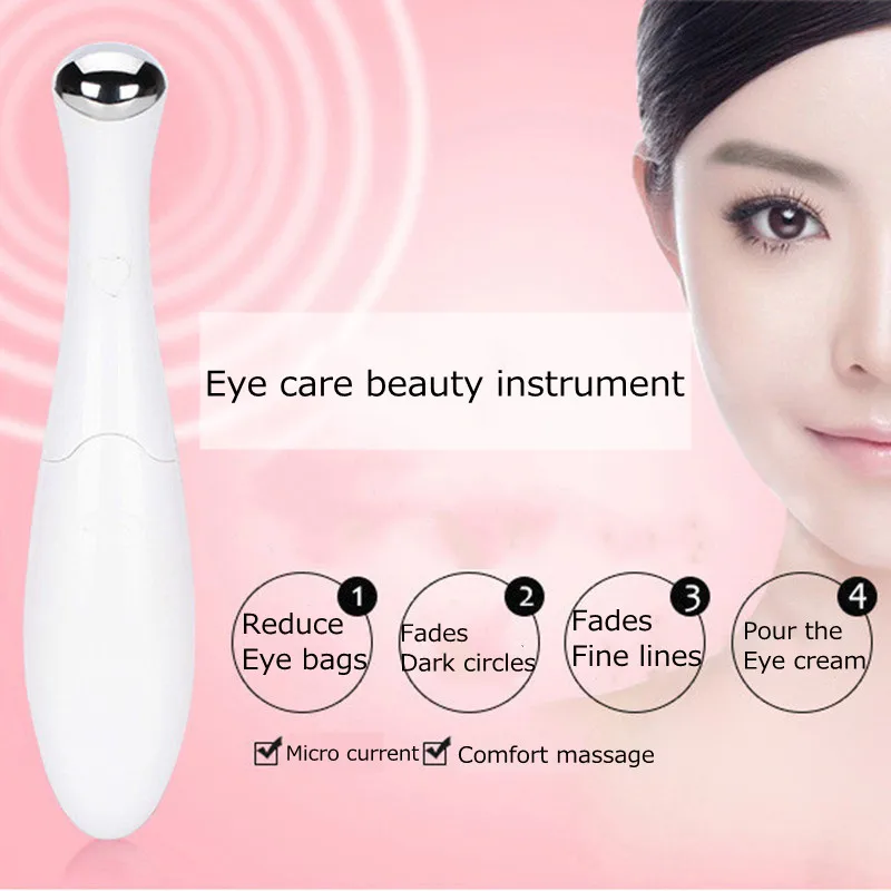 

2 цвета Красота женская кожа Внешний Микро ток антивозрастной выцветает тонкие линии глаз массажный Инструмент Уход за глазами