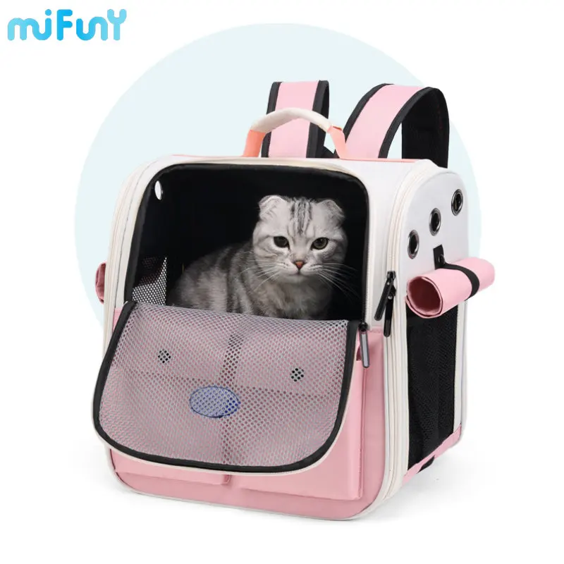 

Mifuny Portable Pet Backpack Cat Outdoor Carriers Foldable Ventilated Design Large Cat Backpack Small Dogs Carrier Bags Supplies