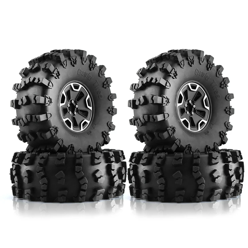 

4Pcs 150Mm 2.2 Inch Heavy Duty Beadlock Wheel Rim Tire Set For 1/10 RC Crawler Car Axial SCX10 Wraith Capra Traxxas TRX4
