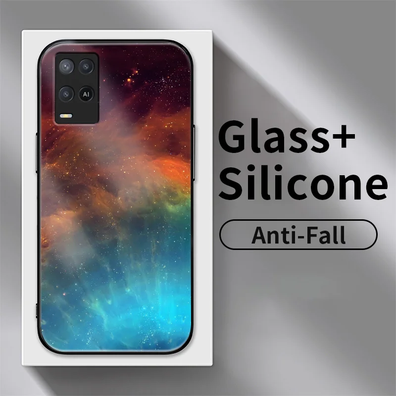 

Dazzling Starry Sky Case for OPPO A54 A55 A57 A59 A7 A12 A73 A74 A76 A77 A83 A92 F19 Reno6 Lite Tempered Glass Case