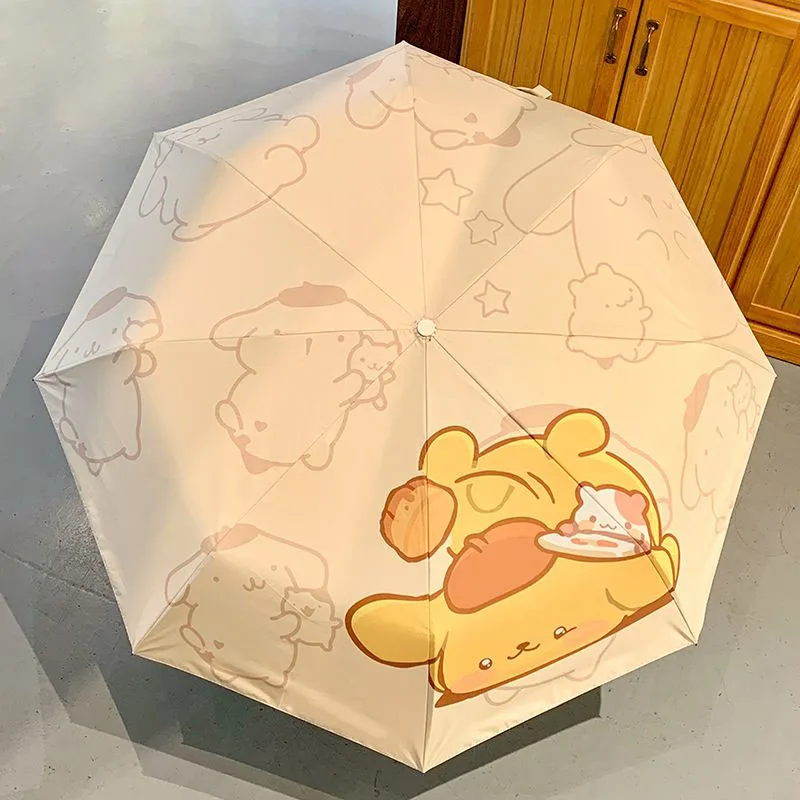 

Kawaii Sanrio Anime Umbrella Cute Pompompurin Cartoon UV Resistant Sun Umbrella Multifunctional Originality Children Gifts