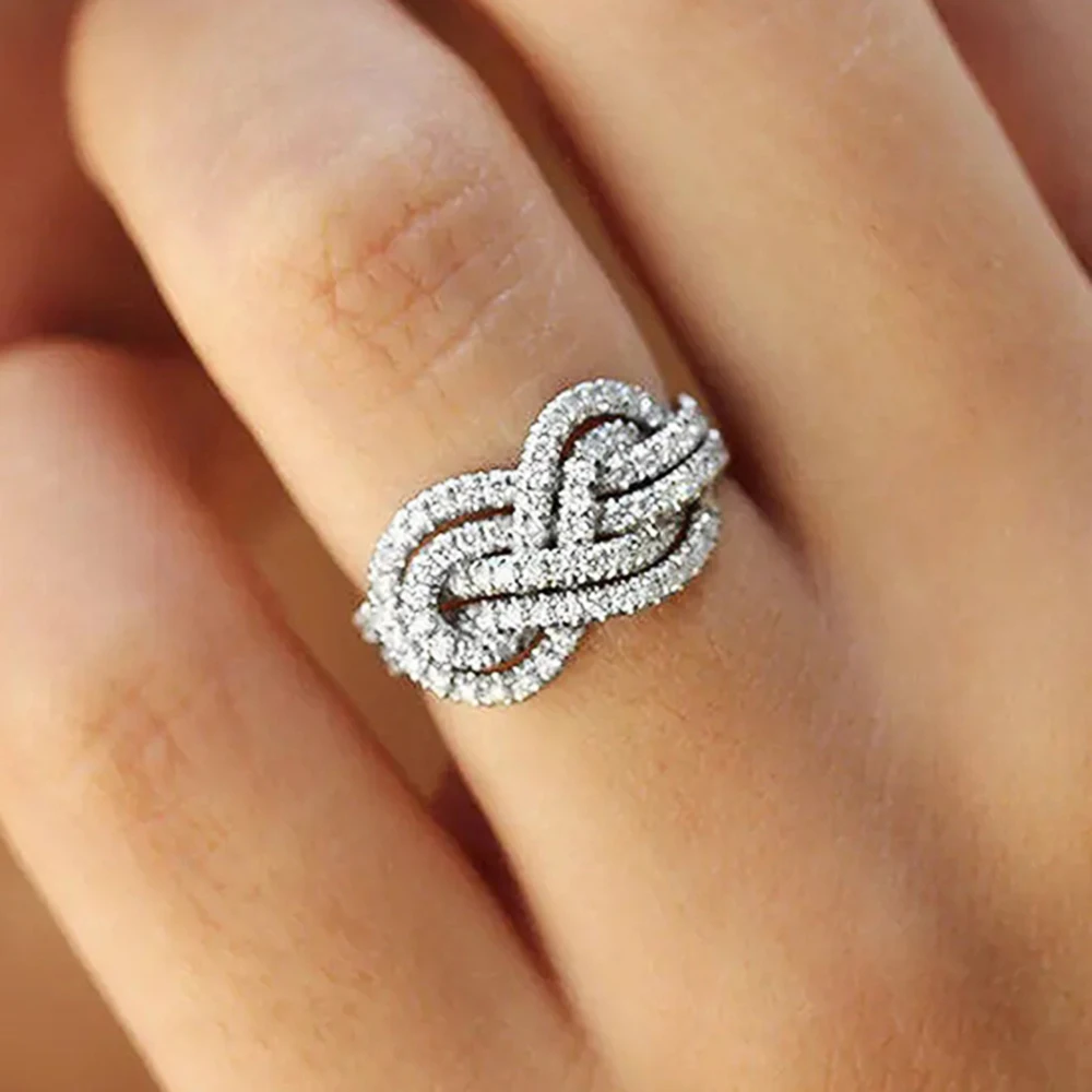 

Женское кольцо в виде ангела Sonny, изысканное обручальное кольцо с кристаллами бесконечной формы и кубическим цирконием, модные ювелирные украшения