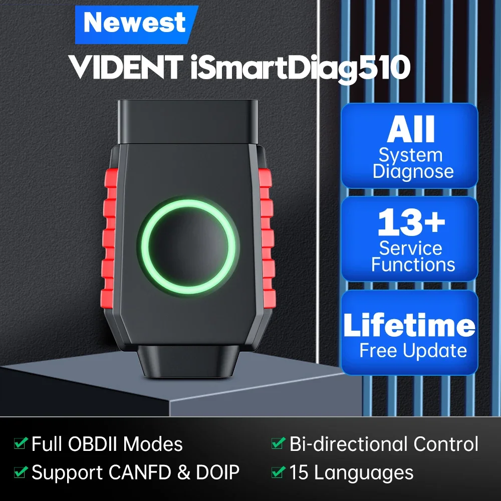 Сканер Vident iSmartDiag510 Obd2 все системы диагностики сброс 13+ двунаправленное