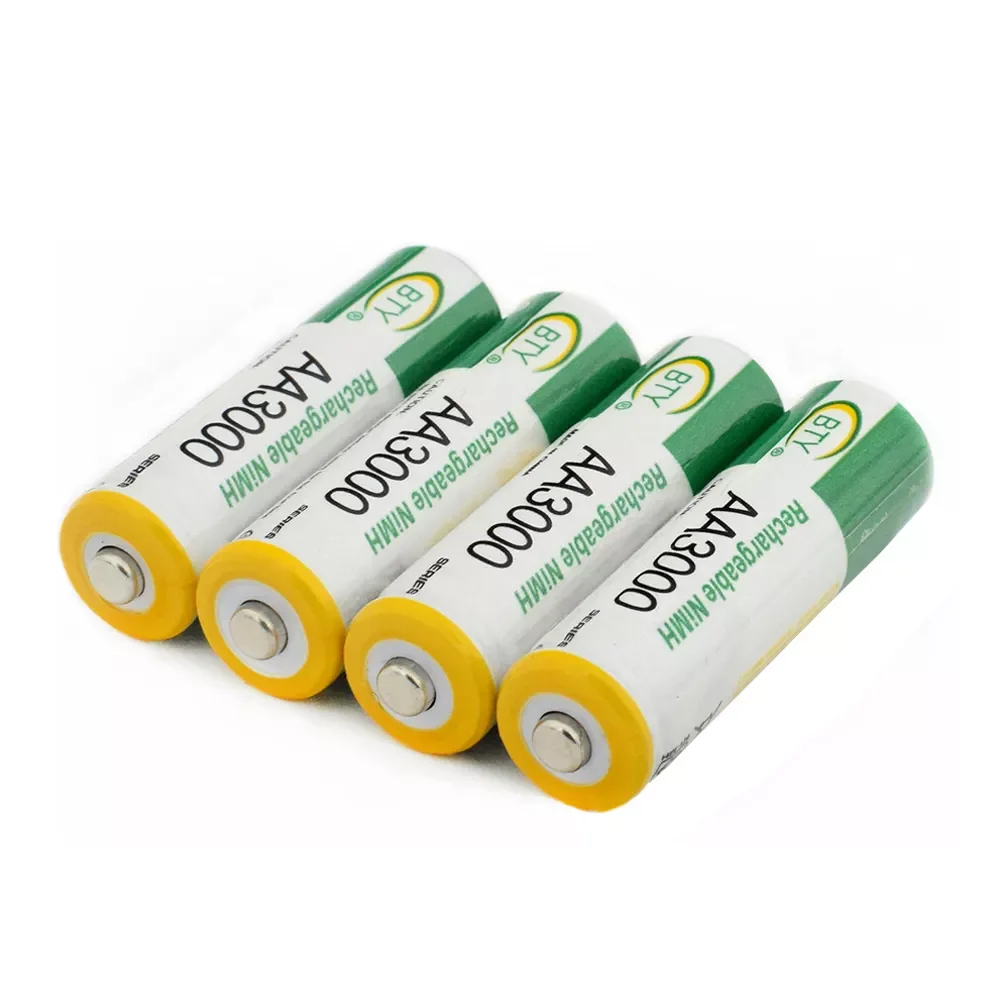 

Rechargeable Battery AA 3000mah 1.2 V AA 3000mAh NI-MH 1.2V 2A LR6 HR6 Baterias 3000 For Remote Controls Torch