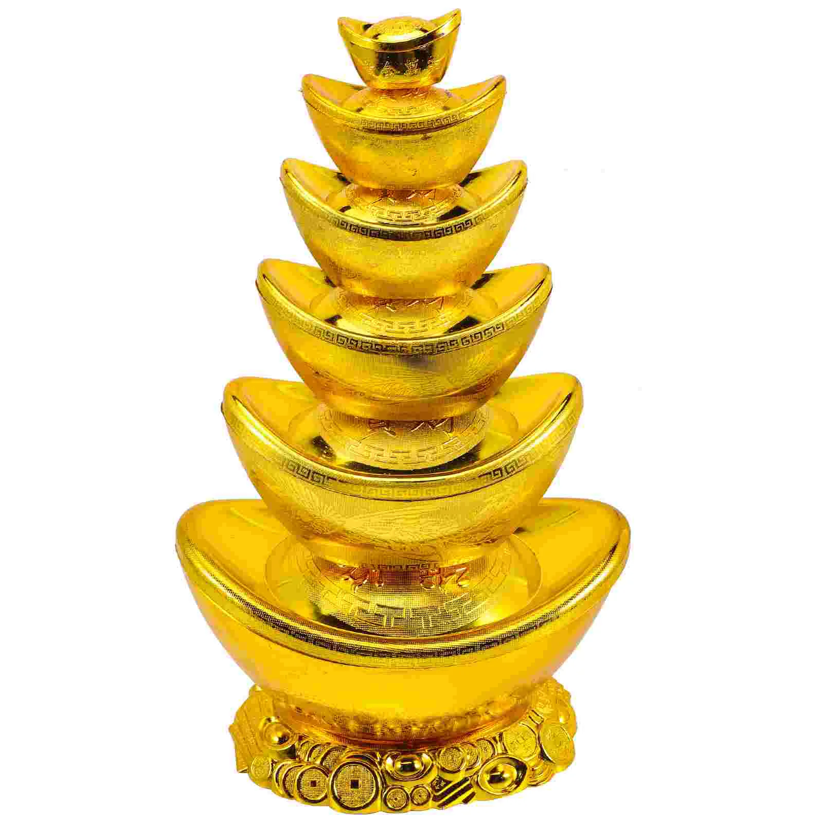 

Ingot Gold Ornament Craft Yuan Bao Decor Figurine Statue Golden Chinese Adornment Scene Crafts Lucky Money Wealth Shui Japaniese