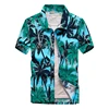 26 Colors Summer Fashion Mens Hawaiian Shirts Short Sleeve Button Coconut Tree Print Casual Beach Aloha Shirt Plus Size 5XL 1