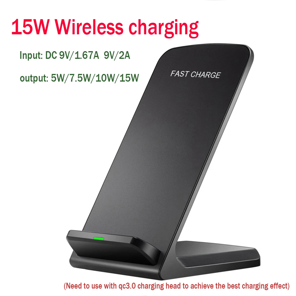 15w qi wireless charger stand for iphone 13 12 11 pro x xs max xr 8 samsung s21 s20 s10 fast charging dock station phone holder free global shipping