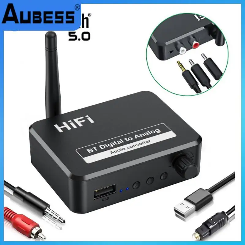 

Spdif Optical Fiber 5.1 Receiver Mini Amplifier Speaker 5 In 1 Disk Digital To Analog Audio Converter 3.5mm