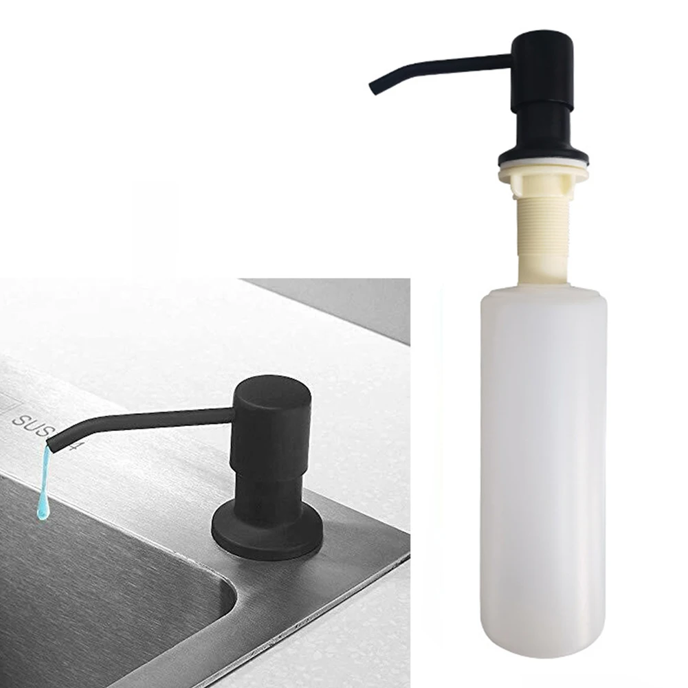 

300ML Kitchen Sink Soap Dispenser Black ABS Dispenser Liquid Soap Lotion Dispensers Sink Mount Hand Pressure Soap Dispenser