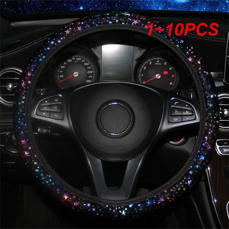 

1~10PCS Car Steering Wheel Cover Elastic Handle Cover Universal 37/38cm BlingBling Four Seasons Crystal Woman styling