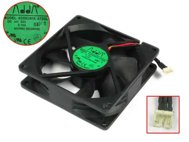 ADDA AD0924HX-A72GL DC 24V 0.15A 3-проводной 92x92x25 мм охлаждающий вентилятор