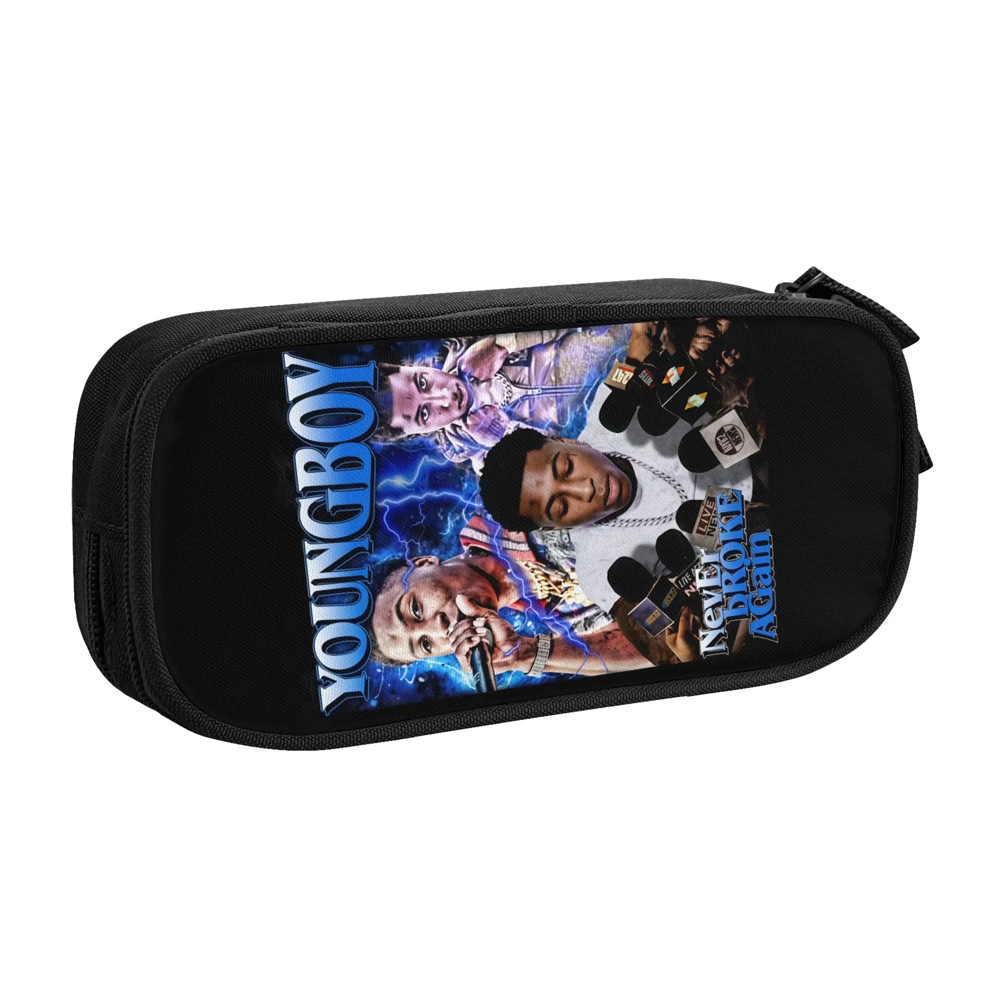 Фото Пеналы для ручек и карандашей NBA YoungBoy Never Broke Again для мальчиков и девочек, большая вместимость, сумка-коробка для ручек, школьные принадлежности №1