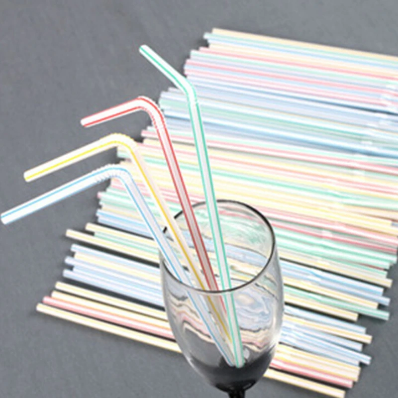 

1000Pcs Disposable Plastic Straws Colorful Curved Drinking Straw Wedding Party Bar Drink Accessories Birthday Reusable Straw
