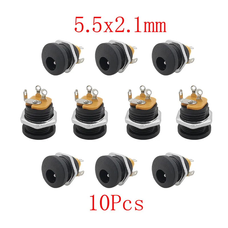 Разъемы постоянного тока 5,5x2,1 мм, набор из 10 штук