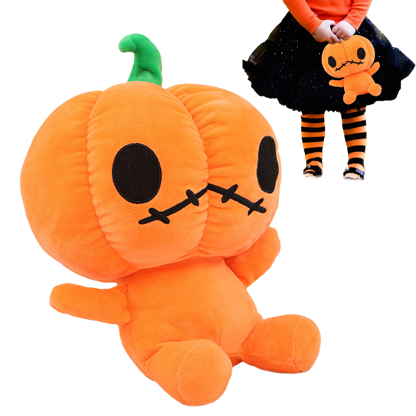 

Halloween Pumpkin Plush Doll Soft Handmade Halloween Stuffed Pumpkin Doll For Parties Photo Props Tabletop Ornaments