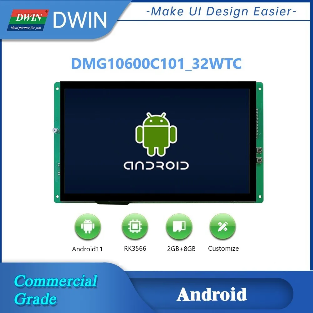 

DWIN 10,1 дюймов 1024*600 пикселей Android Интеллектуальный дисплей коммерческого класса широкий угол обзора CTP Smart IPS TFT ЖК-модуль
