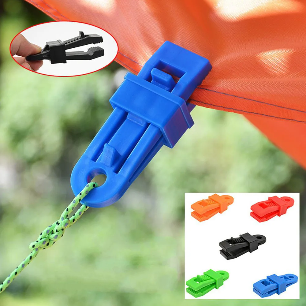 

1PC Practical Colorful Tents Wind Rope Clamp Awnings Outdoor Camping Plastic Windproof Fixed Buckle Tent Clip Tents Accessories