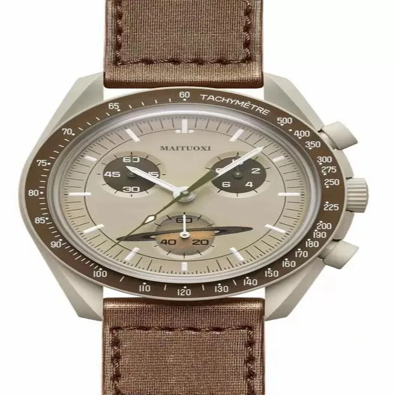 

SATURN Watches Men Luxury Quarz Watch swatches Moons Watch Nylon James Master Mission Saturn Planetary Wristwatches