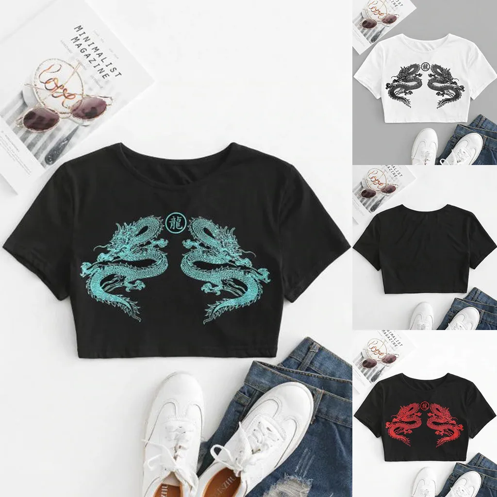 

Women Ladies Print Short Sleeve Blouse Pullover Vest Tank Crop Tops Shirts Tops Women Athletic Womens Burnout Tee