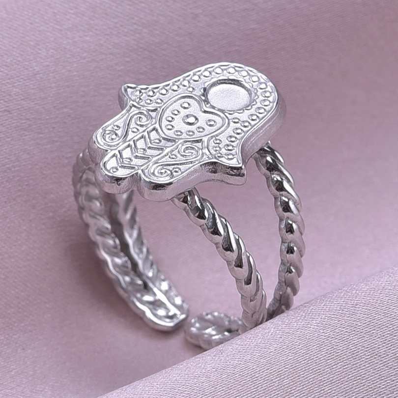 Кольцо с подвеской от сглаза Hasama регулируемое богемное ювелирное изделие Фатима