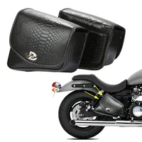 2pcs motorcycle universal side saddle bag motorbike leather tool luggage storage bag accessories for harley sportster xl883 1200