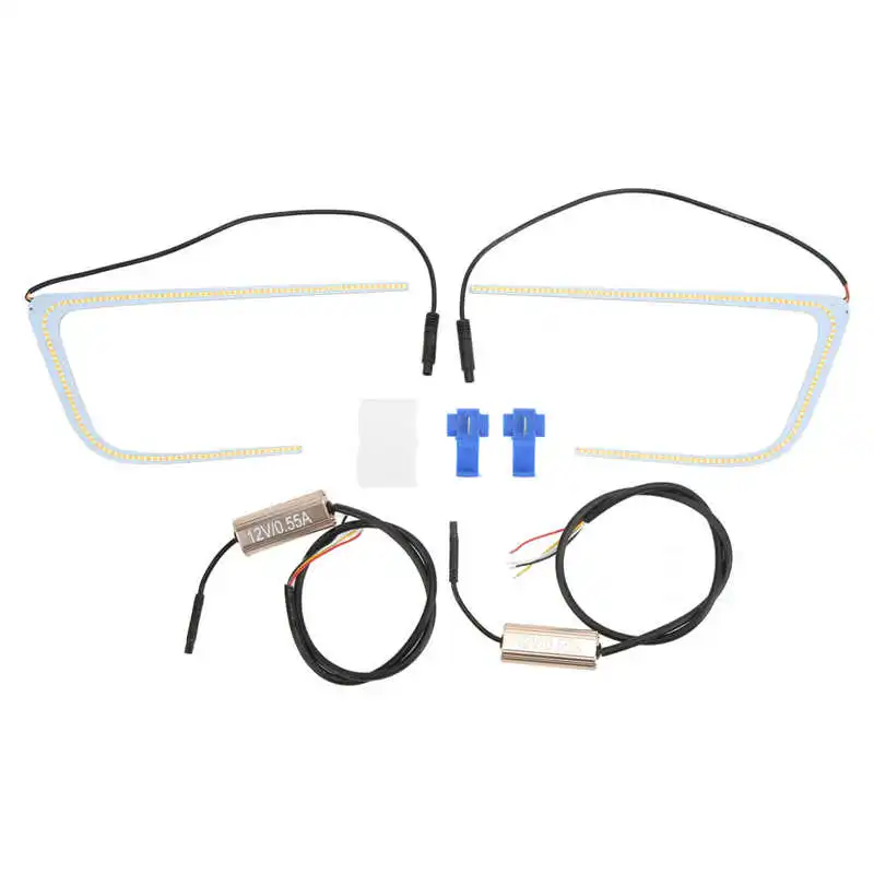 

Dual Color White Amber LED Angel Eyes Daytime Running Lights Turn Light Replacement for Subaru WRX STi 2015 2016 2017 2018