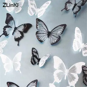 18 шт милые DIY кухонные наклейки на холодильник обои 3D Кристальные бабочки домашний декор для детской комнаты украшение для рождественской вечеринки
