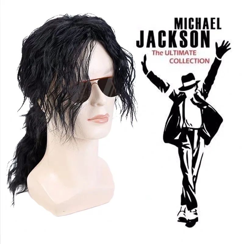 

Michael Jackson Wigs Thriller Dangerous History Billie Jean Beat IT Smooth Criminal BAD Prefromance Party Cosplay Costume Prop