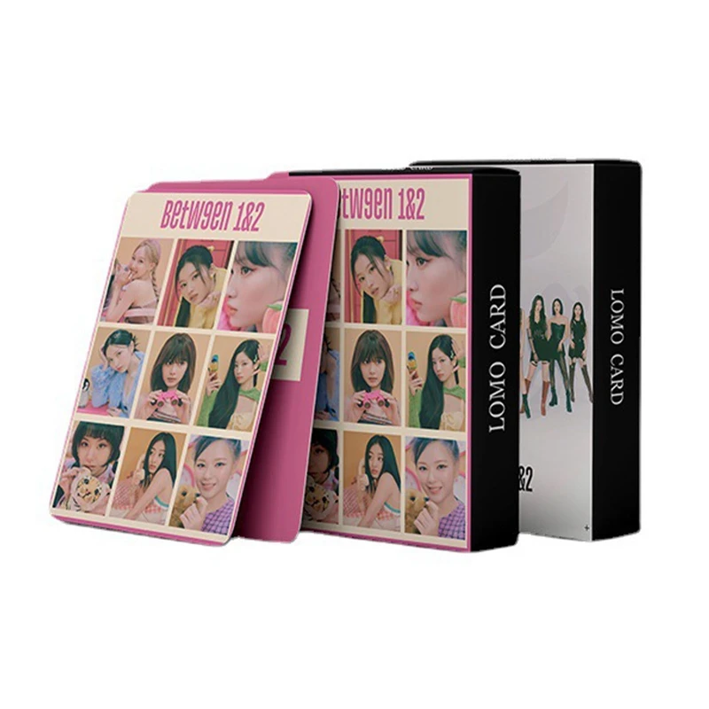 

55PCS/Set Kpop Idol TWICE New Album Between 1&2 Lomo Card Photocard HD Printed Album Photo Cards For Fans Collection Postcards