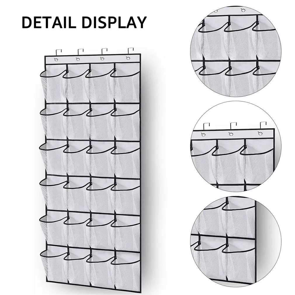 

1x 24 Grid Mesh Pocket Clear Hanging wire charging storage Organiser Storage school office supplies Bag Stationery storage