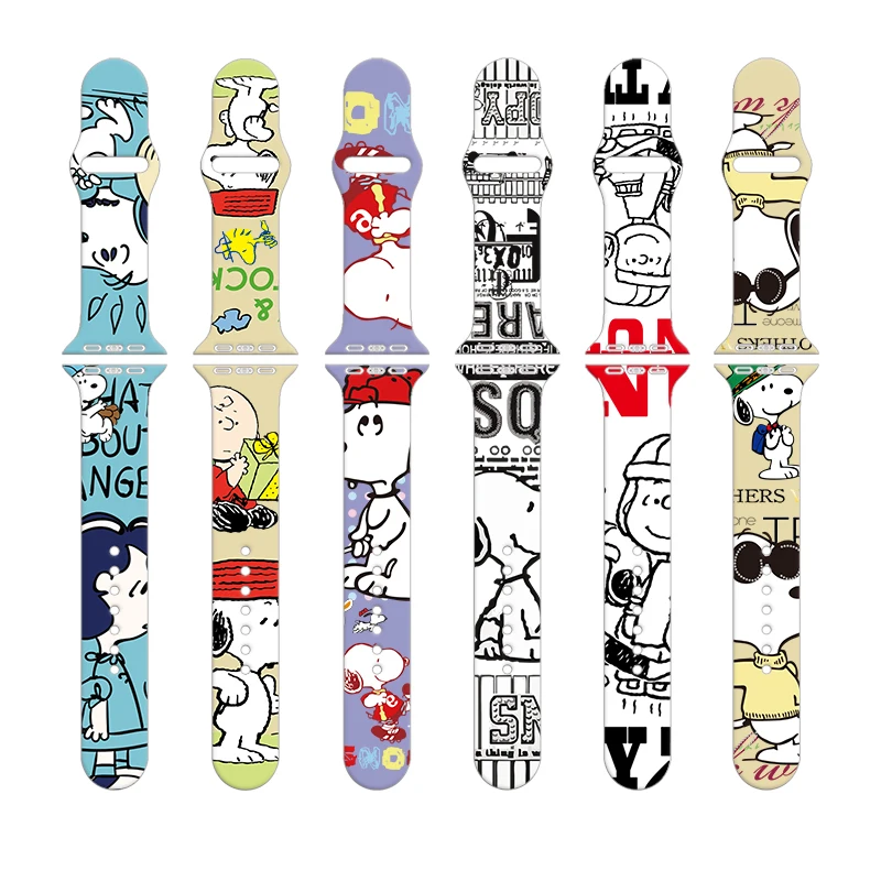2022 New Snoopy dog silicone Strap For Apple Watch Band 41mm 45mm 44mm 42mm 40mm 38mm Bracelet For iWatch SE 7 6 5 4 3 2 1