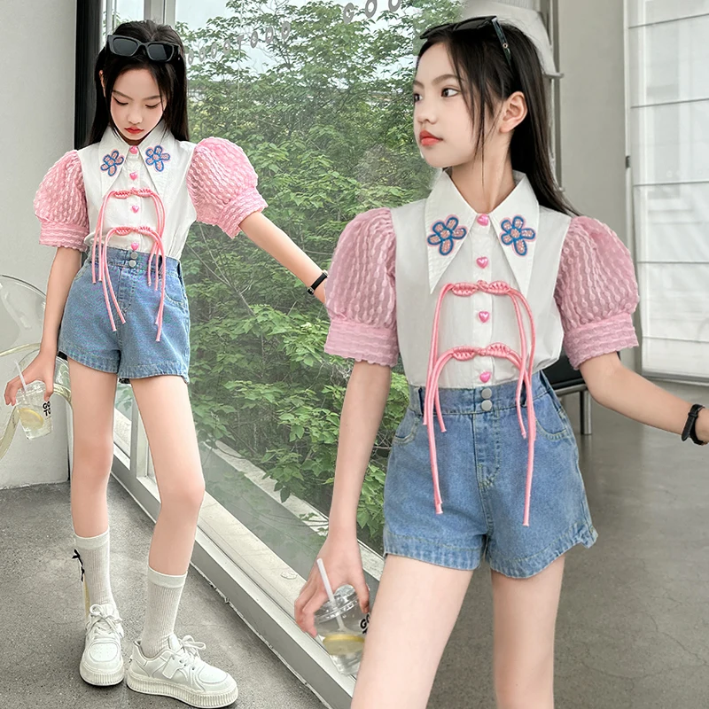 Детская одежда для девочек летняя рубашка в китайском стиле маленькая