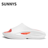 bone white yzy slides hollow out slip on breathable summer sandals men women slippers beach shoes fish mouth