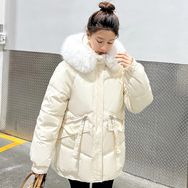 

Новинка 2023, женское повседневное пуховое пальто из хлопка, модное короткое Сетчатое красное пальто из хлопка, утепленное пальто в Корейском стиле для осени и зимы
