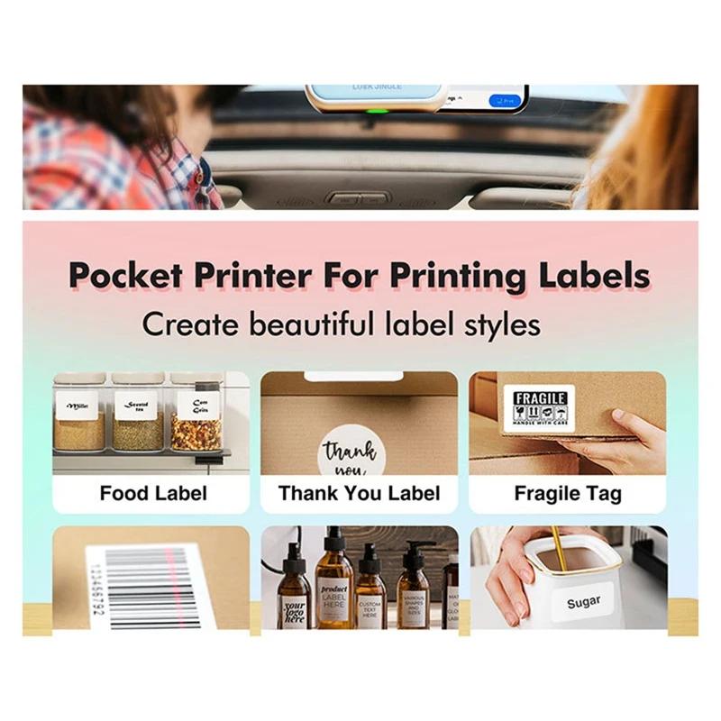 Портативный термопринтер мини-принтер с наклейками принтер для записей журналов
