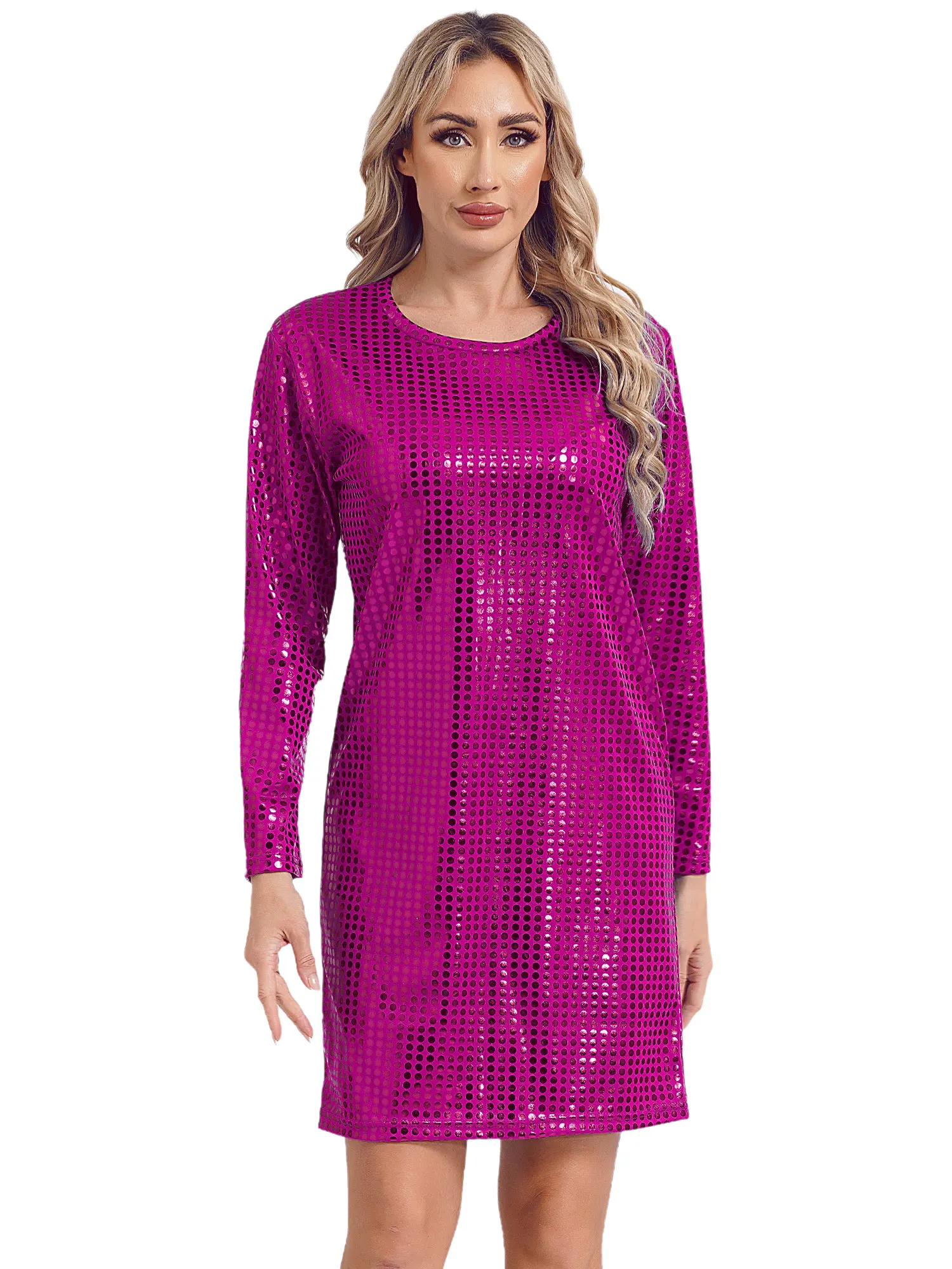 Футболка женская с длинным рукавом топ в металлический горошек уличная одежда