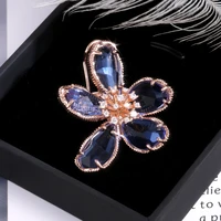 2022 fashion big flower women ring for cocktail party 4 colors delicate female accessories holiday finger ring stylish jewelry