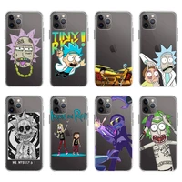 disney rick and morty phone case for iphone 14 13 12 11 pro max mini xs x xr 8 7 6 6s plus se 2020 transparent cover