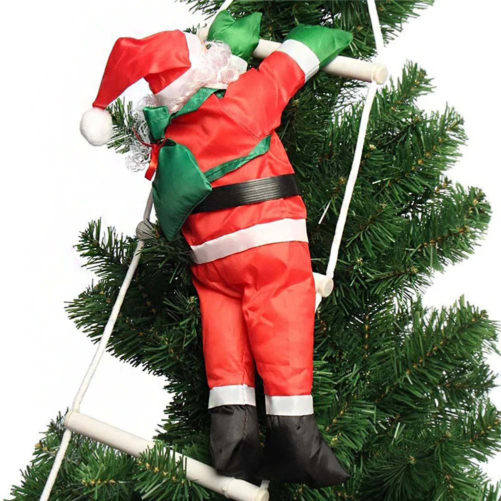 

Christmas Ornaments Gift Climbing Ladder Santa Claus Christmas Tree Wall Hanging Pendants Climbing Rope Doll New Year Kids Toy