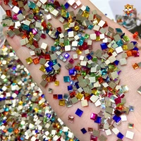 100pcs colorful luxury shiny diamond nail art rhinestones charms glass crystal nail decorations 3d pressing accessories on nails