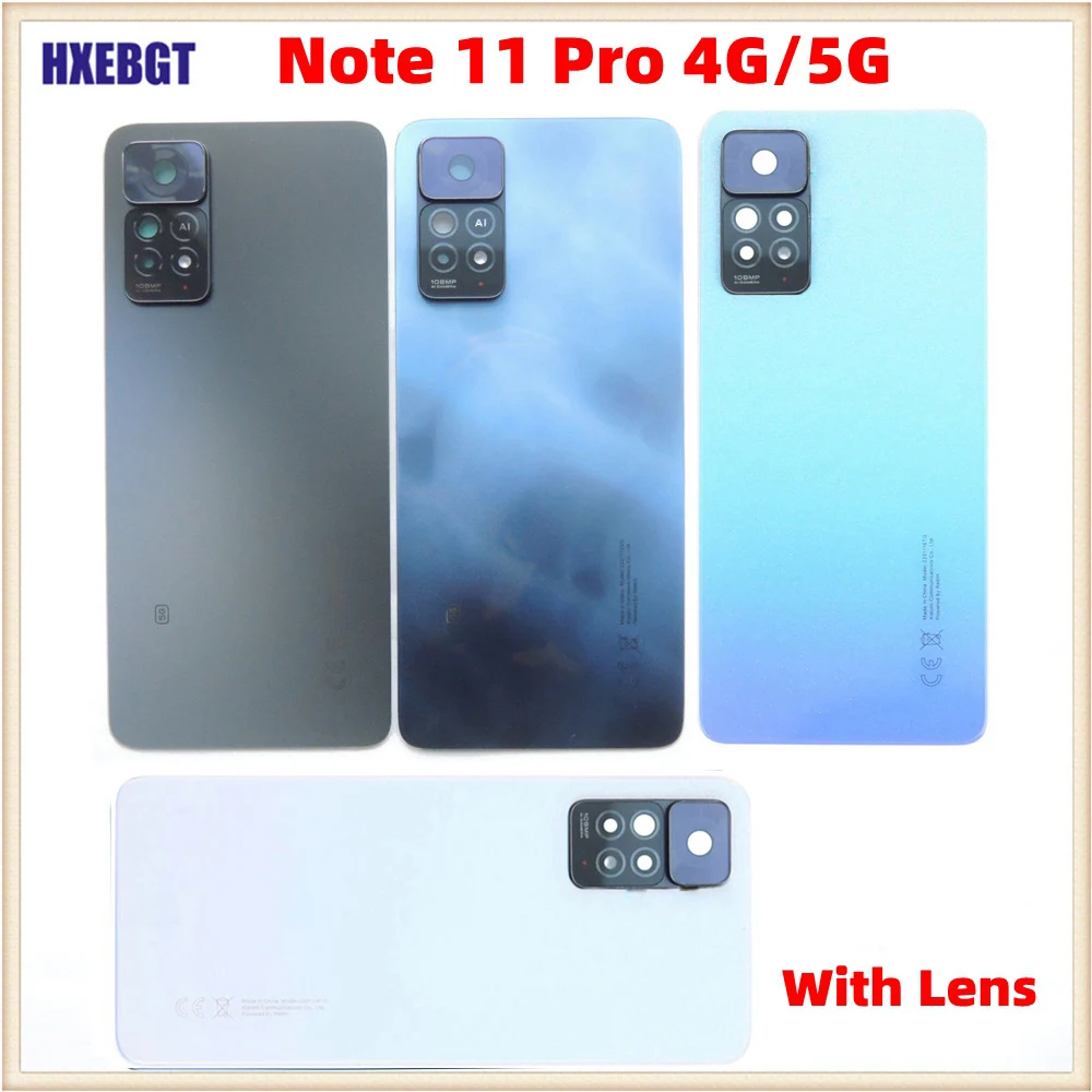 Задняя крышка батарейного отсека для Xiaomi Redmi Note 11 Pro 4G/5G задняя шасси с объективом