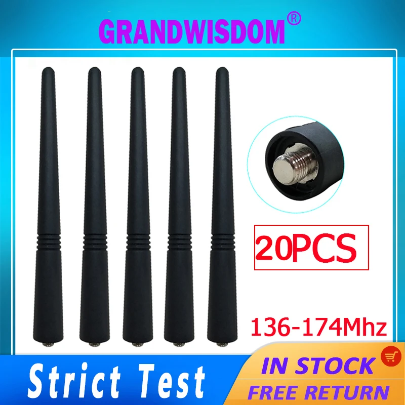 

Walkie talkie 20PCS antenne 136-174Mhz for motorola one for e398 g6 razr v3i e5 p30 sma uhf tactical IOT baofeng 5r vhf dmr